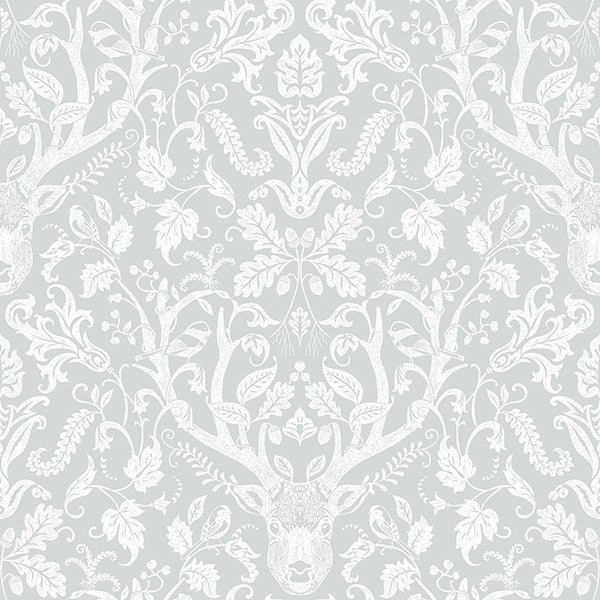 Purchase 3118-12702 Birch and Sparrow, Kiwassa Antler Damask by Chesapeake Wallpaper