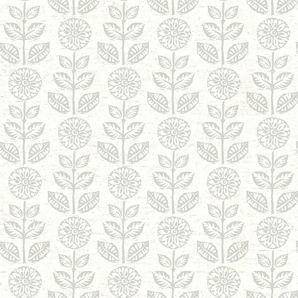Purchase 3119-13514 Kindred, Dolly Light Grey Floral by Chesapeake Wallpaper