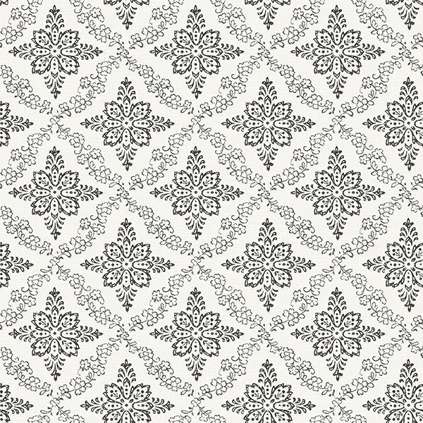 Purchase 3119-13534 Kindred, Wynonna Black Geometric Floral by Chesapeake Wallpaper