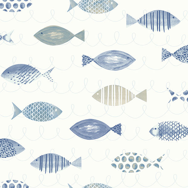 Purchase 3120-12043 Sanibel, Key West Blue Sea Fish by Chesapeake Wallpaper