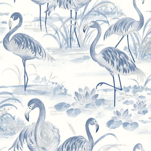 Purchase 3120-13602 Sanibel, Everglades Blue Flamingos by Chesapeake Wallpaper