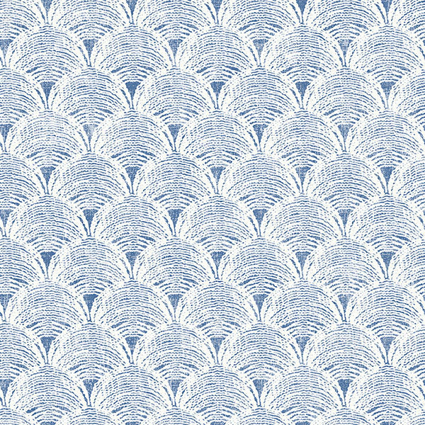 Purchase 3120-13654 Sanibel, Santiago Blue Scalloped by Chesapeake Wallpaper