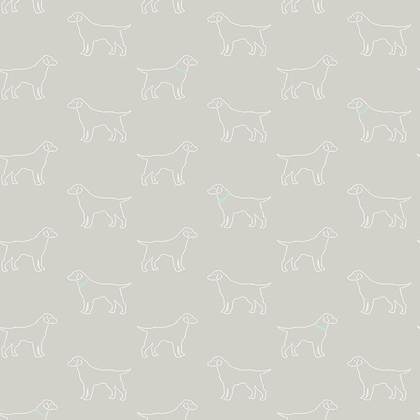 Purchase 3122-10414 Flora and Fauna Yoop Grey Dog by Chesapeake Wallpaper