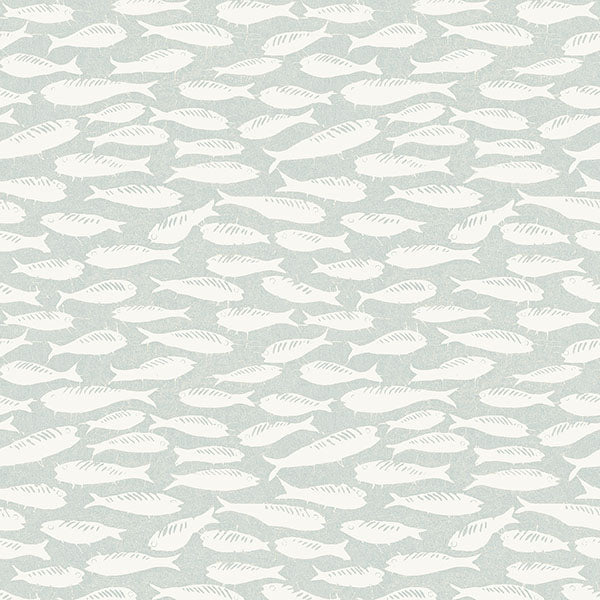 Purchase 3122-10502 Flora and Fauna Nunkie Light Blue Sardine by Chesapeake Wallpaper