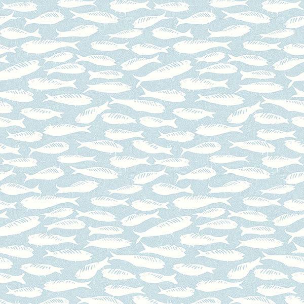 Purchase 3122-10504 Flora and Fauna Nunkie Aqua Sardine by Chesapeake Wallpaper