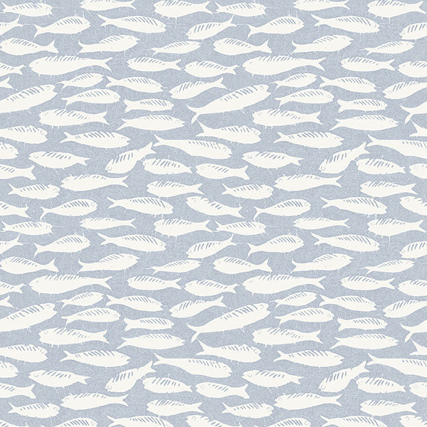 Purchase 3122-10512 Flora and Fauna Nunkie Denim Sardine by Chesapeake Wallpaper
