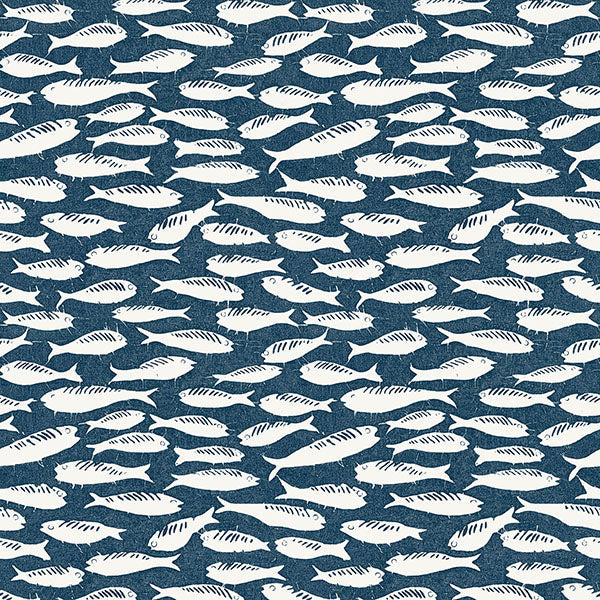 Purchase 3122-10522 Flora and Fauna Nunkie Navy Sardine by Chesapeake Wallpaper
