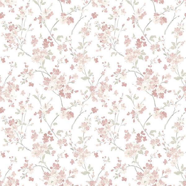 Purchase 3122-10908 Flora and Fauna Glinda Rose Floral Trail by Chesapeake Wallpaper