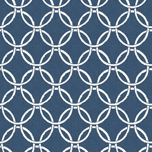 Purchase 3122-11002 Flora and Fauna Quelala Navy Ring Ogee by Chesapeake Wallpaper