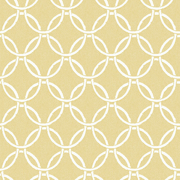 Purchase 3122-11003 Flora and Fauna Quelala Yellow Ring Ogee by Chesapeake Wallpaper
