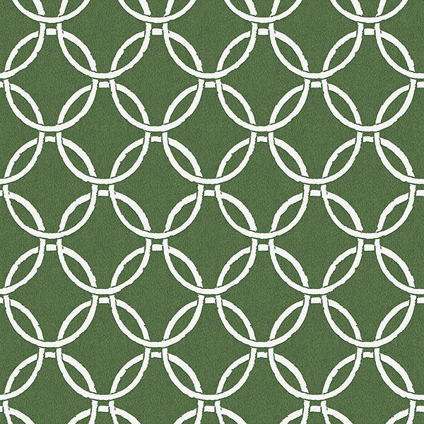 Purchase 3122-11004 Flora and Fauna Quelala Green Ring Ogee by Chesapeake Wallpaper
