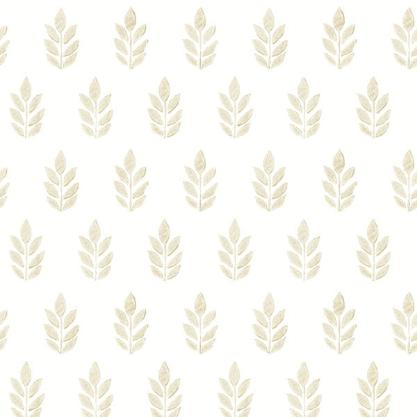 Purchase 3122-11305 Flora and Fauna Ervic Blue Leaf Block Print by Chesapeake Wallpaper