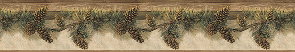 Purchase 3123-01632 Homestead, Pine Hill Chestnut Branches Border by Chesapeake Wallpaper