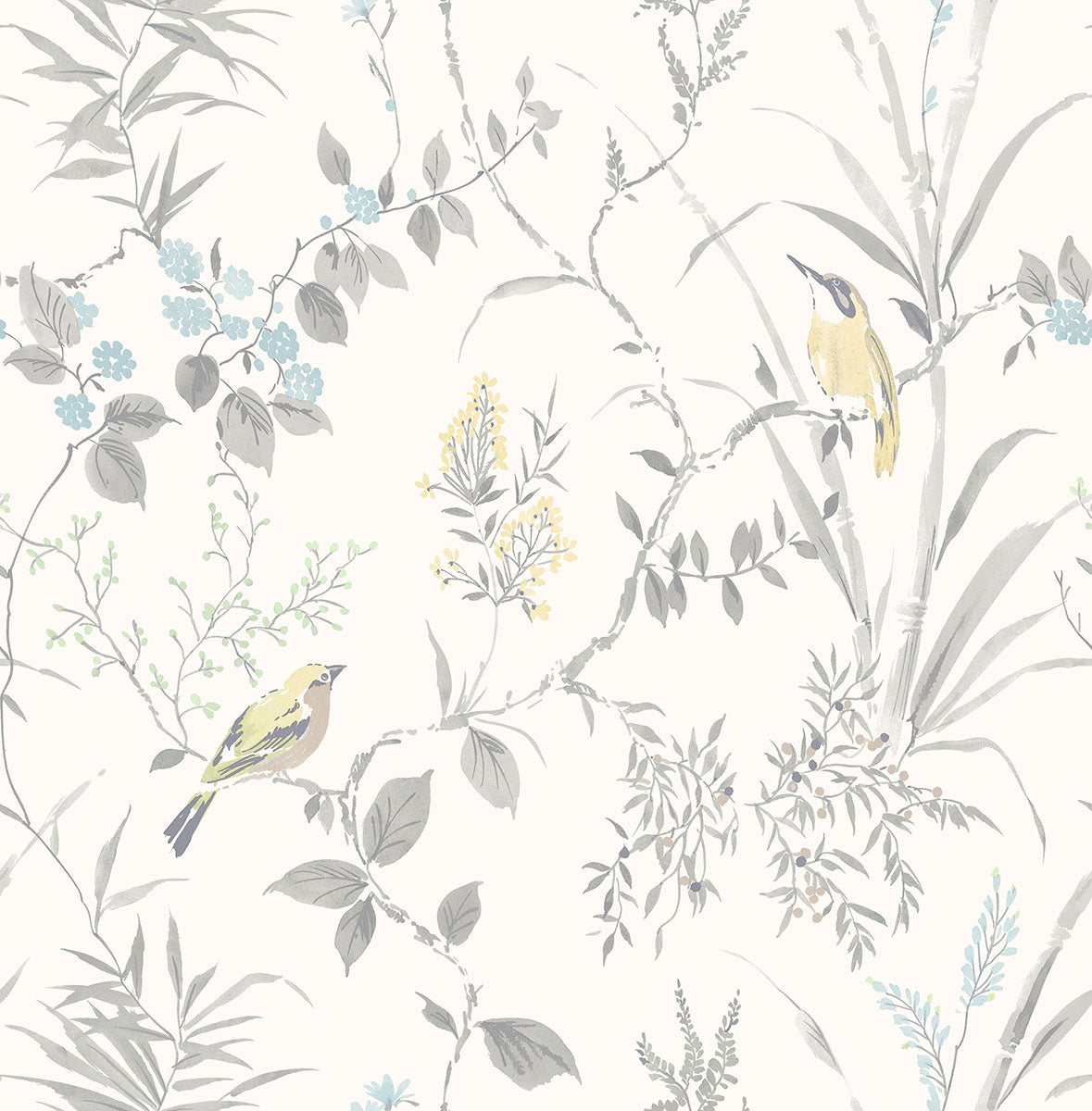 Purchase 3123-24172 Homestead, Imperial Garden Grey Botanical by Chesapeake Wallpaper