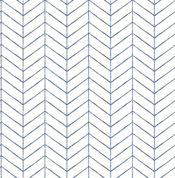 Purchase 3123-25096 Homestead, Bison Blue Herringbone by Chesapeake Wallpaper