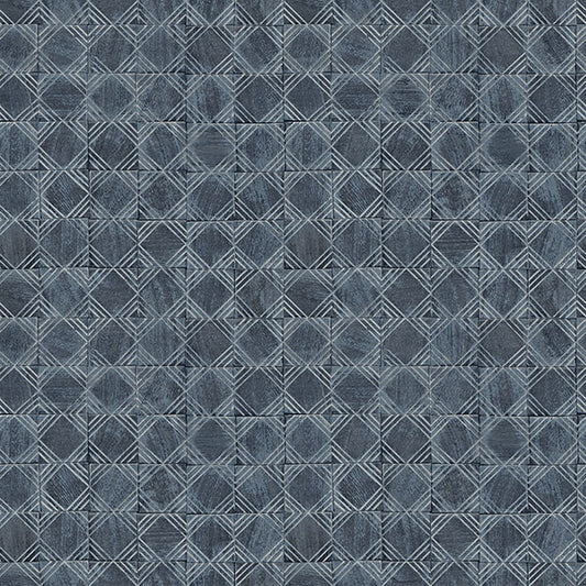 Purchase 3125-72306 Chesapeake Wallpaper, Button Block Navy Geometric - Kinfolk