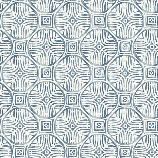 Purchase 3125-72310 Chesapeake Wallpaper, Sandee Navy Medallion - Kinfolk
