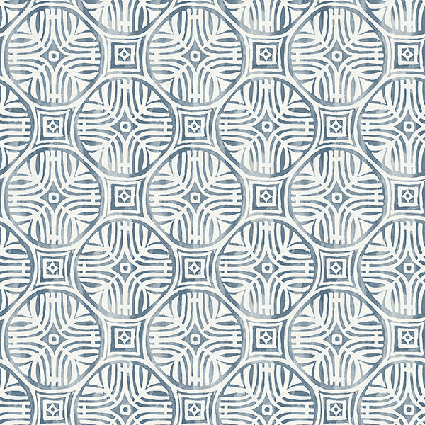 Purchase 3125-72310 Chesapeake Wallpaper, Sandee Navy Medallion - Kinfolk