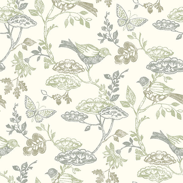 Purchase 3125-72315 Chesapeake Wallpaper, Malmo Green Trail - Kinfolk