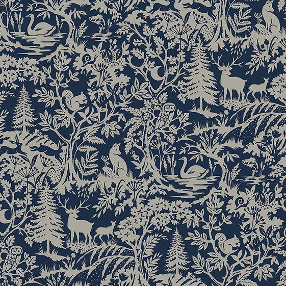 Purchase 3125-72324 Chesapeake Wallpaper, Alrick Navy Forest Venture - Kinfolk