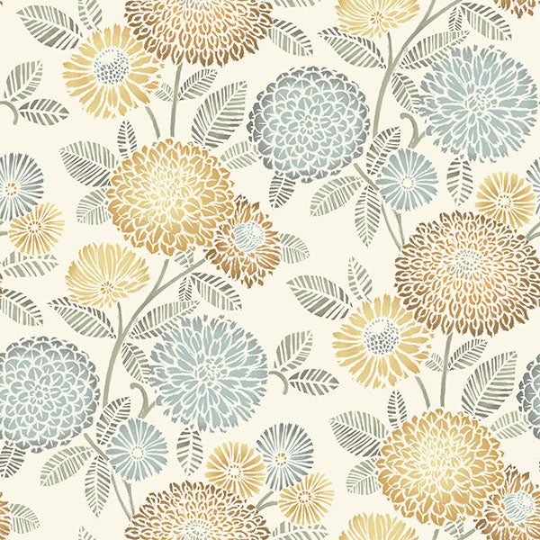 Purchase 3125-72326 Chesapeake Wallpaper, Zalipie Apricot Floral Trail - Kinfolk