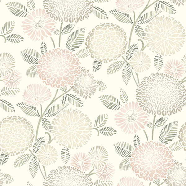 Purchase 3125-72329 Chesapeake Wallpaper, Zalipie Blush Floral Trail - Kinfolk