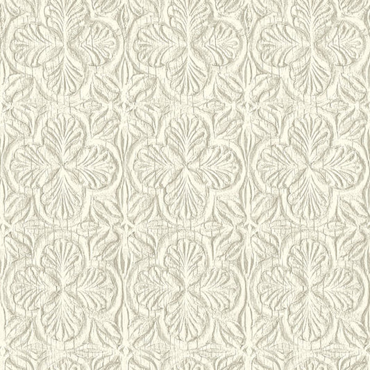 Purchase 3125-72334 Chesapeake Wallpaper, Karachi White Wooden Damask - Kinfolk