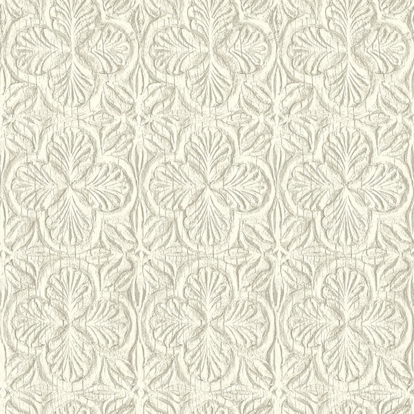 Purchase 3125-72334 Chesapeake Wallpaper, Karachi White Wooden Damask - Kinfolk