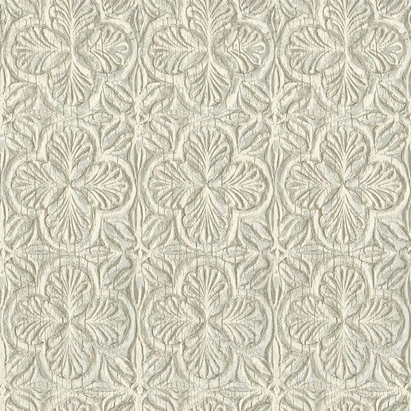 Purchase 3125-72335 Chesapeake Wallpaper, Karachi Aqua Wooden Damask - Kinfolk