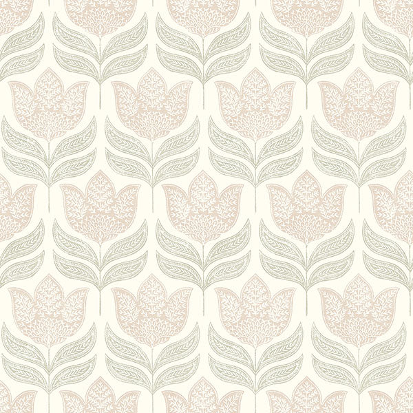 Purchase 3125-72346 Chesapeake Wallpaper, Cathal Blush Tulip Block Print - Kinfolk