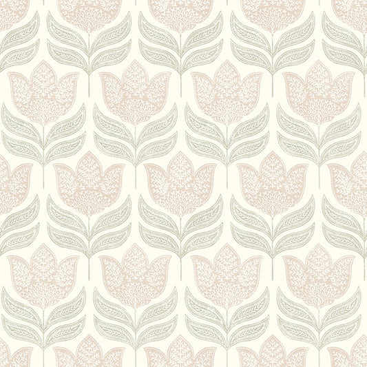 Purchase 3125-72346 Chesapeake Wallpaper, Cathal Blush Tulip Block Print - Kinfolk