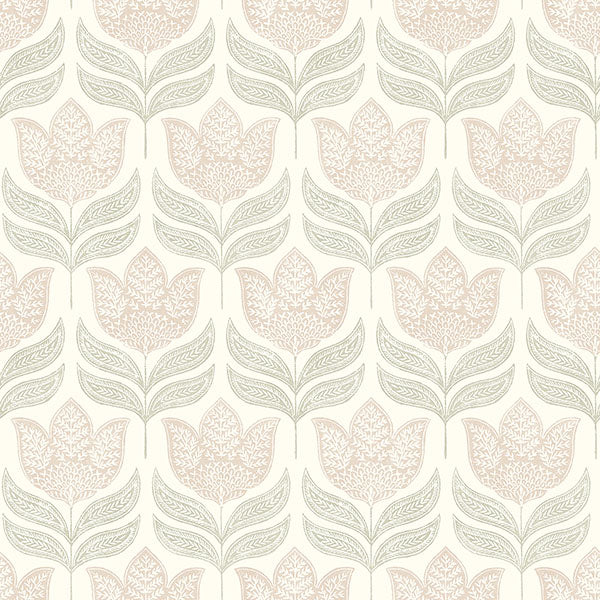 Purchase 3125-72346 Chesapeake Wallpaper, Cathal Blush Tulip Block Print - Kinfolk