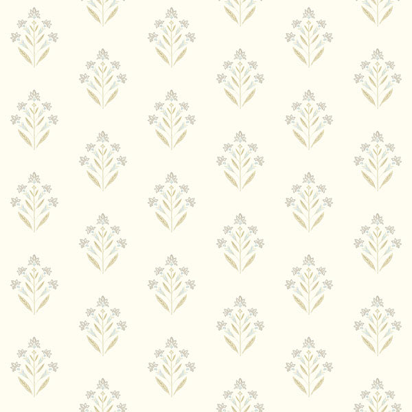 Purchase 3125-72348 Chesapeake Wallpaper, Kova Yellow Floral Crest - Kinfolk