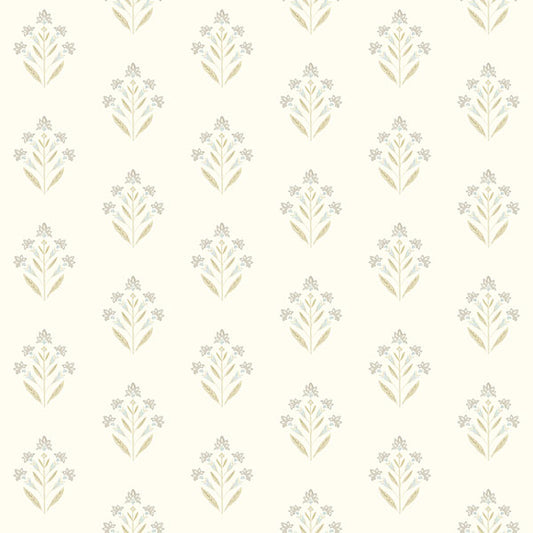Purchase 3125-72348 Chesapeake Wallpaper, Kova Yellow Floral Crest - Kinfolk