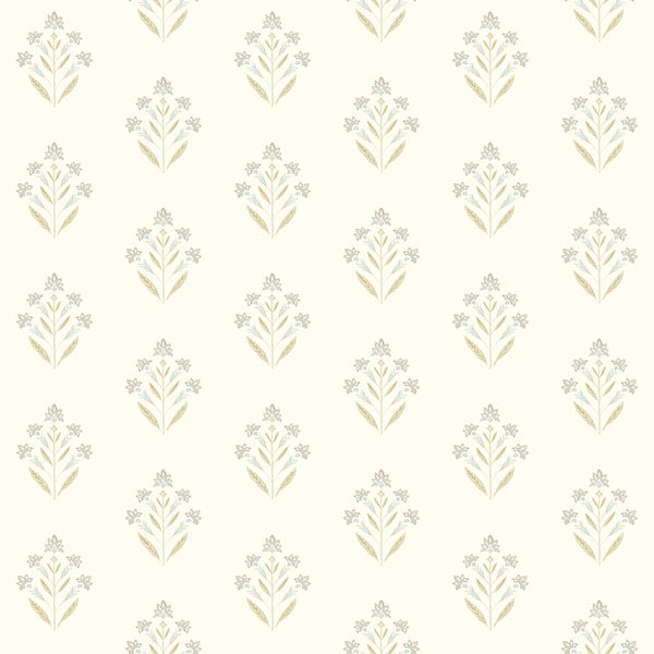 Purchase 3125-72348 Chesapeake Wallpaper, Kova Yellow Floral Crest - Kinfolk