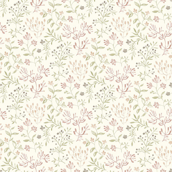 Purchase 3125-72355 Chesapeake Wallpaper, Tarragon Blush Dainty Meadow - Kinfolk