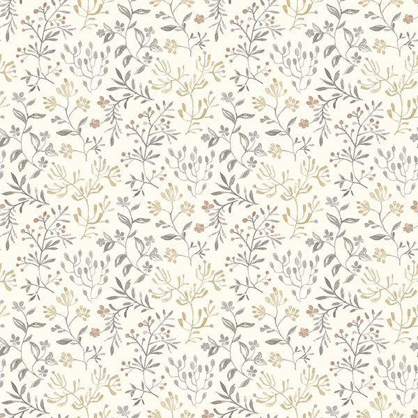 Purchase 3125-72356 Chesapeake Wallpaper, Tarragon Grey Dainty Meadow - Kinfolk