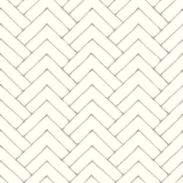 Purchase 3125-72364 Chesapeake Wallpaper, Oswin Grey Tiered Herringbone - Kinfolk