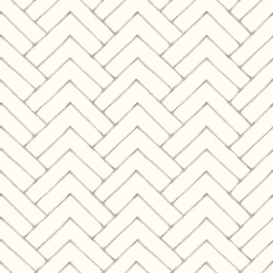 Purchase 3125-72364 Chesapeake Wallpaper, Oswin Grey Tiered Herringbone - Kinfolk