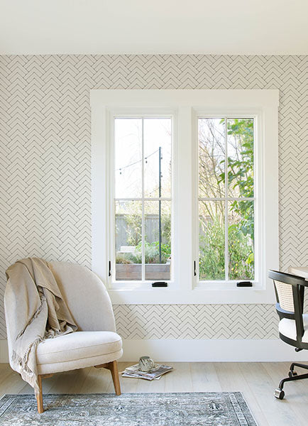 Purchase 3125-72364 Chesapeake Wallpaper, Oswin Grey Tiered Herringbone - Kinfolk12