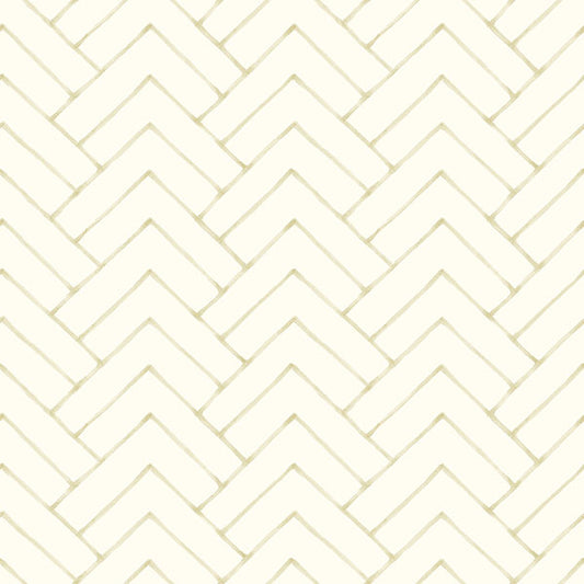 Purchase 3125-72365 Chesapeake Wallpaper, Oswin Light Yellow Tiered Herringbone - Kinfolk