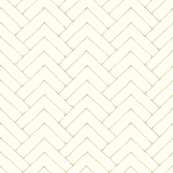 Purchase 3125-72365 Chesapeake Wallpaper, Oswin Light Yellow Tiered Herringbone - Kinfolk