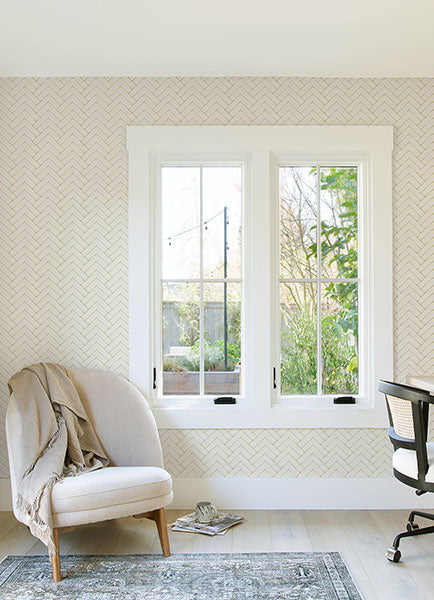 Purchase 3125-72365 Chesapeake Wallpaper, Oswin Light Yellow Tiered Herringbone - Kinfolk12