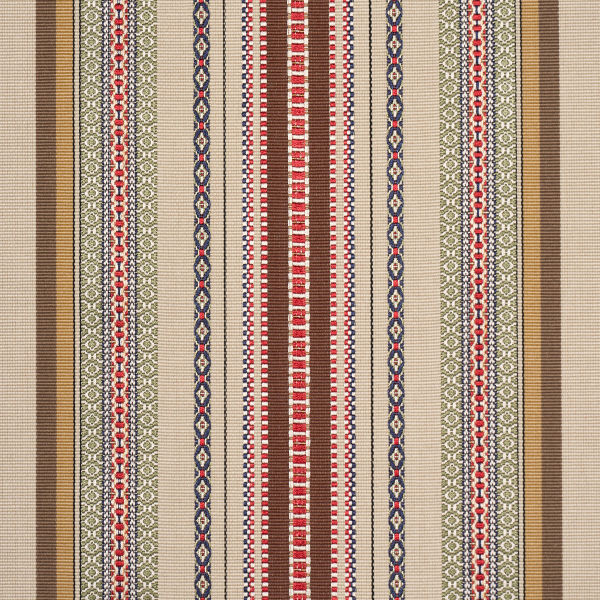 Purchase 3322011 | Wellington Stripe, Multi On Pecan - Schumacher Fabric