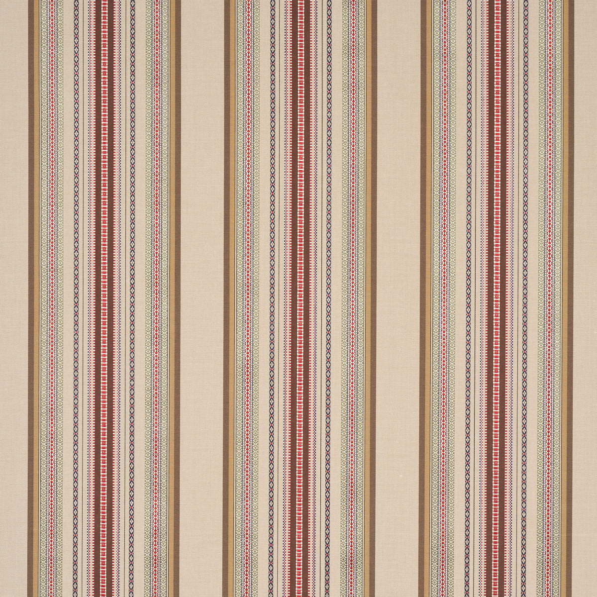 Purchase 3322011 | Wellington Stripe, Multi On Pecan - Schumacher Fabric