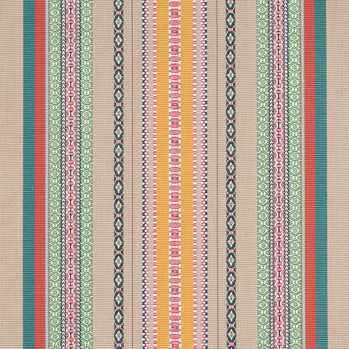 Purchase 3322026 | Wellington Stripe, Natural On Multi - Schumacher Fabric