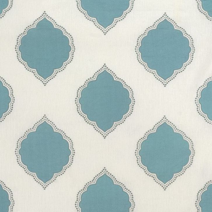 Sample 33422.1511.0 Light Blue Multipurpose Medallion Motif Fabric by Kravet Couture
