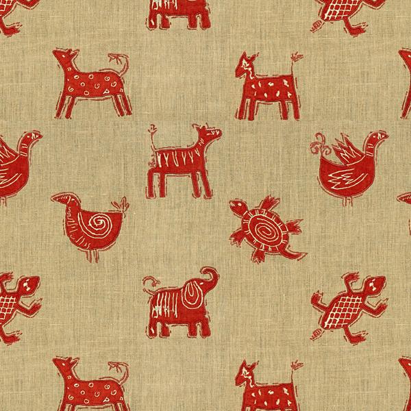 Sample 33791.1612.0 Nafana Pueblo Beige Upholstery Animal Insects Fabric by Kravet Design