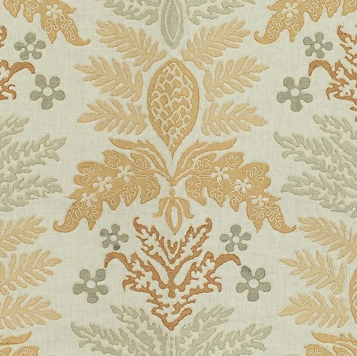 Sample 34006.1611.0 Truly Gifted Pebble Gold Multipurpose Botanical Foliage Fabric by Kravet Couture