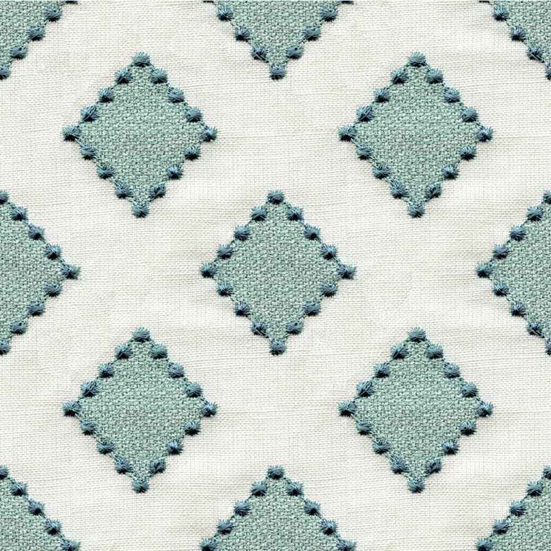 Sample 34267.1516.0 Diamondots Turquoise Beige Upholstery Diamond Fabric by Kravet Basics